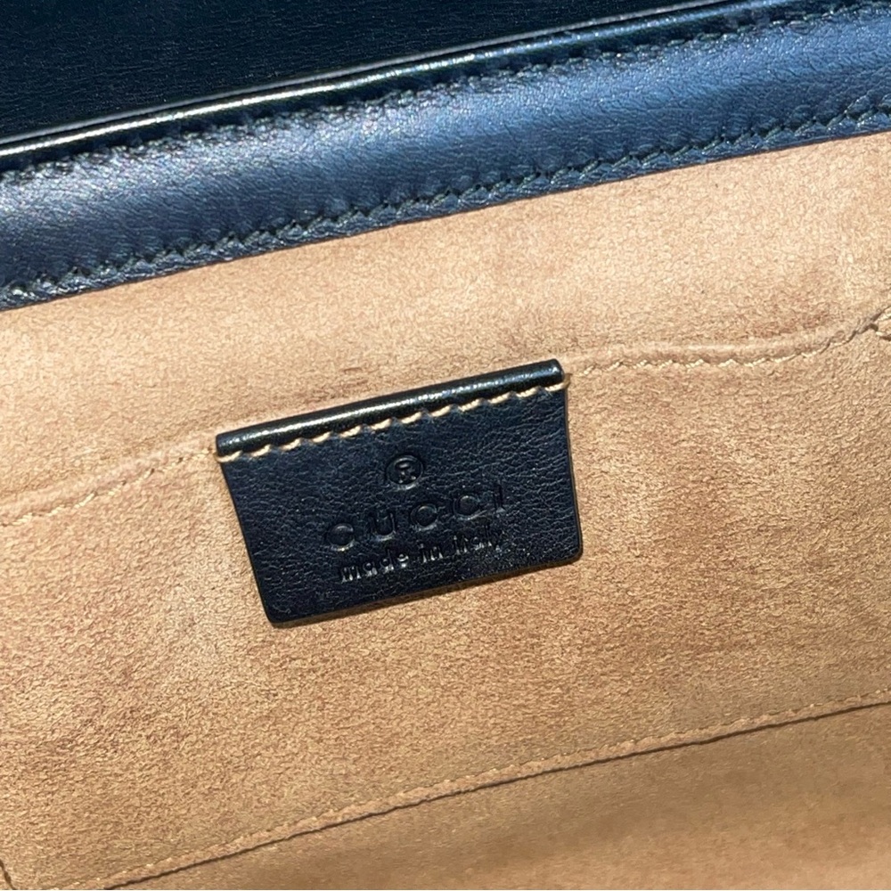 GUCCI Padlock Small GG Shoulder Bag in Black & Brown